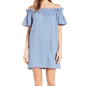 Pleione Denim Blue Off the Shoulder Dress Size L Nordstrom